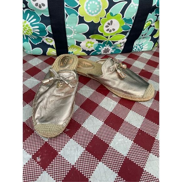 Coach Gold slip on Cassidy Espadrille Mule shoes - Picture 1 of 7